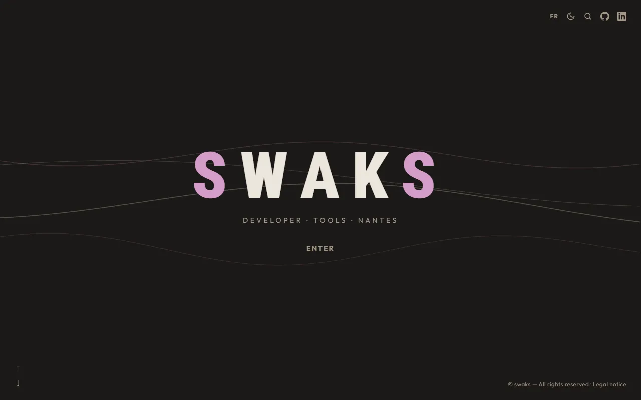 swaks.org — the home screen